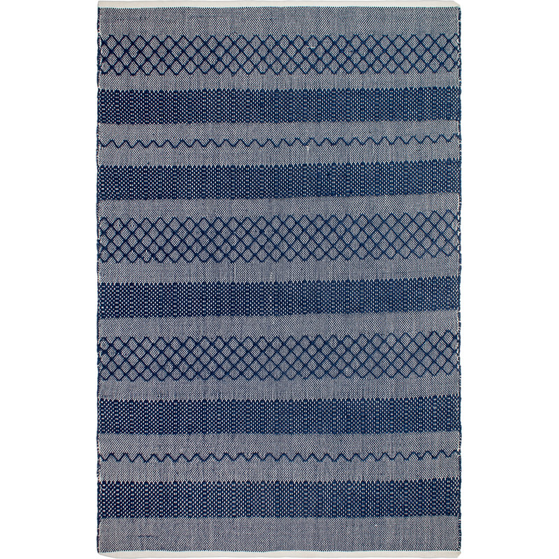 Foundstone Henley Striped HandWoven Blue Indoor/Outdoor Area Rug